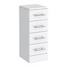 Alaska 300mm Deep 4 Drawer Unit (High Gloss White - Depth 330mm) Large Image