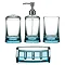 4 Piece Turquoise/Clear Acrylic Bathroom Accessories Set Large Image