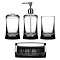 4 Piece Black/Clear Acrylic Bathroom Accessories Set Large Image