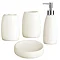 4 Piece Natural Stoneware Bathroom Accessories Set Large Image