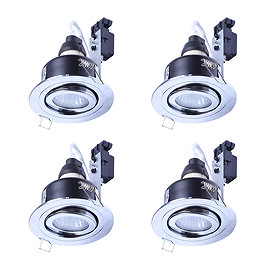 4 x Forum IP65 Chrome Adjustable Downlight