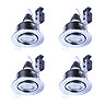 4 x Forum IP65 Chrome Adjustable Downlight
