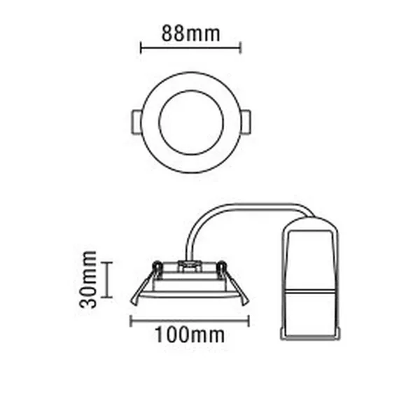 4 x Ellis & Co IP65 LED Chrome Round Tiltable Bathroom Downlights
