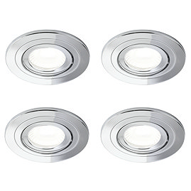 4 x Revive IP65 Chrome Round LED Fire-Rated Bathroom Downlights