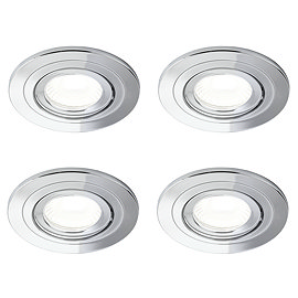 4 x Revive IP65 Chrome Round LED Fire-Rated Bathroom Downlights