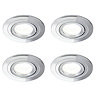 4 x Revive IP65 Chrome Round LED Fire-Rated Bathroom Downlights