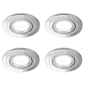 4 x Revive IP65 Chrome Round LED Fire-Rated Bathroom Downlights