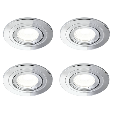 4 x Revive IP65 Chrome Round LED Fire-Rated Bathroom Downlights