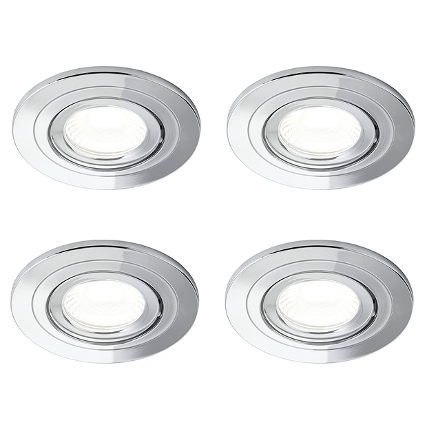 4 x Revive IP65 Chrome Round LED Bathroom Downlights