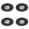 4 x Revive IP65 Matt Black Round Tiltable Bathroom Downlights Large Image