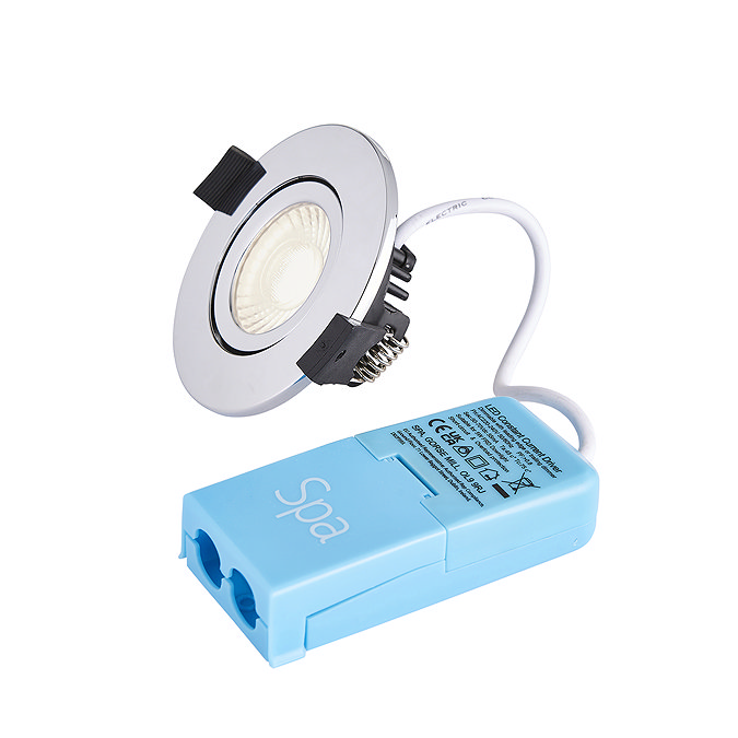 4 x Ellis & Co IP65 LED White Round Tiltable Bathroom Downlights