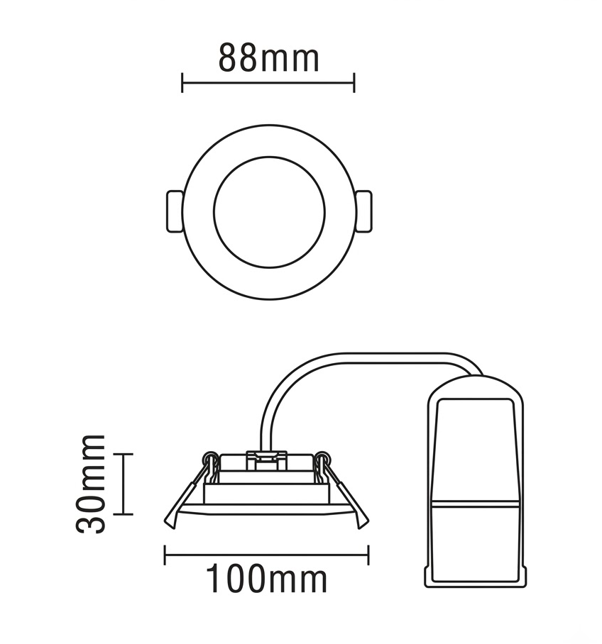 4 x Ellis & Co IP65 LED White Round Tiltable Bathroom Downlights