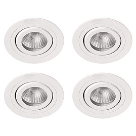 4 x Revive IP65 White Round Tiltable Bathroom Downlights