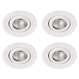 4 x Revive IP65 White Round Tiltable Bathroom Downlights