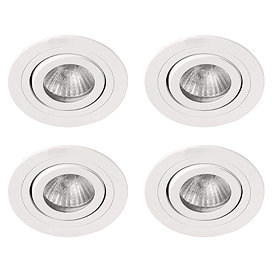 4 x Revive IP65 White Round Tiltable Bathroom Downlights