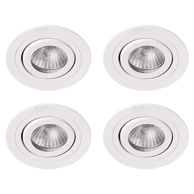4 x Revive IP65 White Round Tiltable Bathroom Downlights