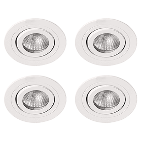4 x Revive IP65 White Round Tiltable Bathroom Downlights