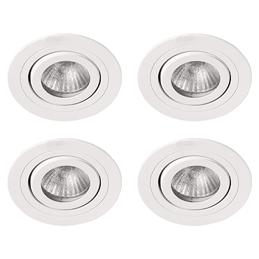4 x Revive IP65 White Round Tiltable Bathroom Downlights