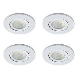 4 x Ellis & Co IP65 LED White Round Tiltable Bathroom Downlights