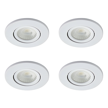 4 x Ellis & Co IP65 LED White Round Tiltable Bathroom Downlights