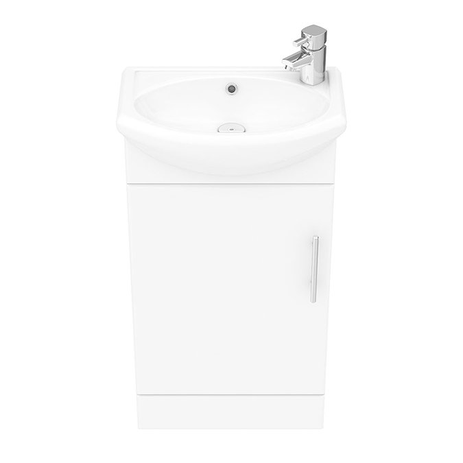 Sienna 420mm Vanity Unit (High Gloss White - Depth 200mm)  In Bathroom Large Image