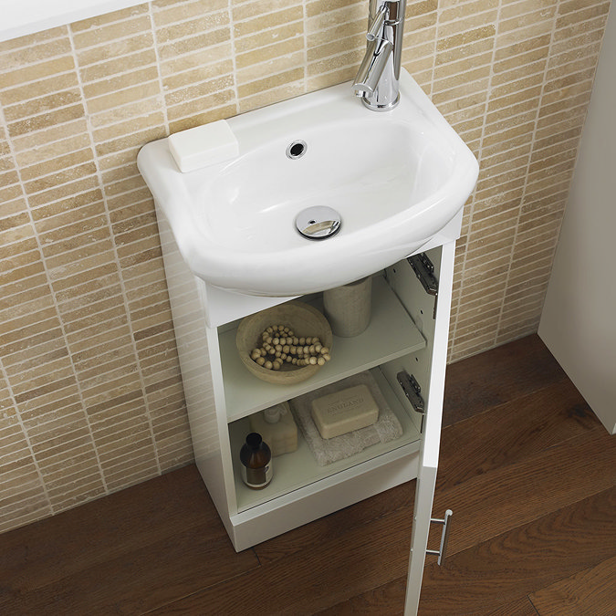 Sienna 420mm Vanity Unit (High Gloss White - Depth 200mm) Feature Large Image