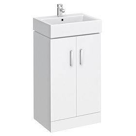 Nova Vanity Sink With Cabinet - 450mm Modern High Gloss White Large Image