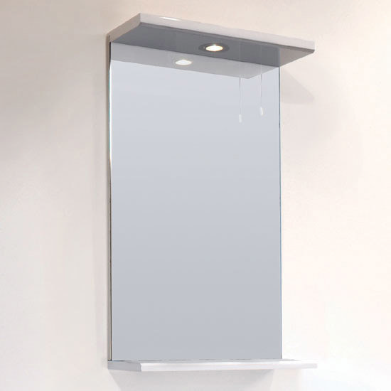 Alaska 450mm Vanity Unit with Illuminated Mirror (High Gloss White - Depth 300mm) Standard Large Ima