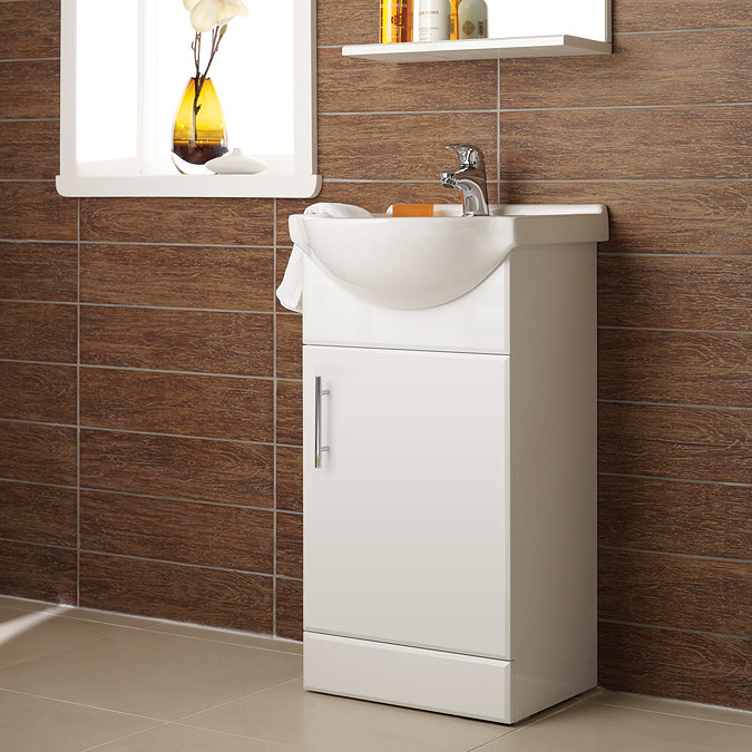 Alaska 450mm Small Vanity (High Gloss White - Depth 300mm) Profile Large Image