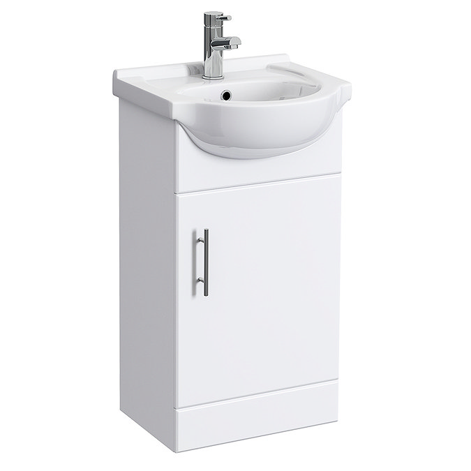 Alaska 450mm Small Vanity (High Gloss White - Depth 300mm) Large Image