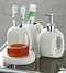 4pc Cream Ceramic Bathroom Set w/Oval Handle Style Hole Large Image