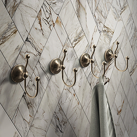 4 x Chatsworth 1928 Antique Brass Traditional Double Robe Hooks