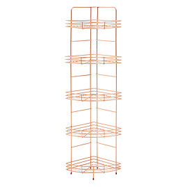 5 Tier Copper Finish Corner Storage Rack Large Image