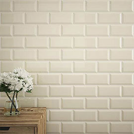 Victoria Metro Wall Tiles - Gloss Cream - 20 x 10cm Medium Image