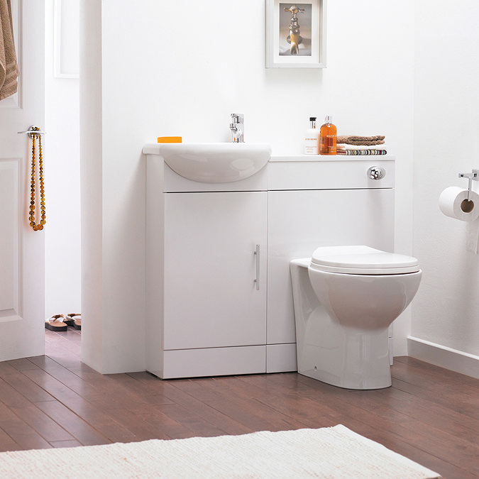 Sienna 500mm BTW Toilet Unit inc. Cistern + Soft Close Seat (Depth 200mm)  Standard Large Image