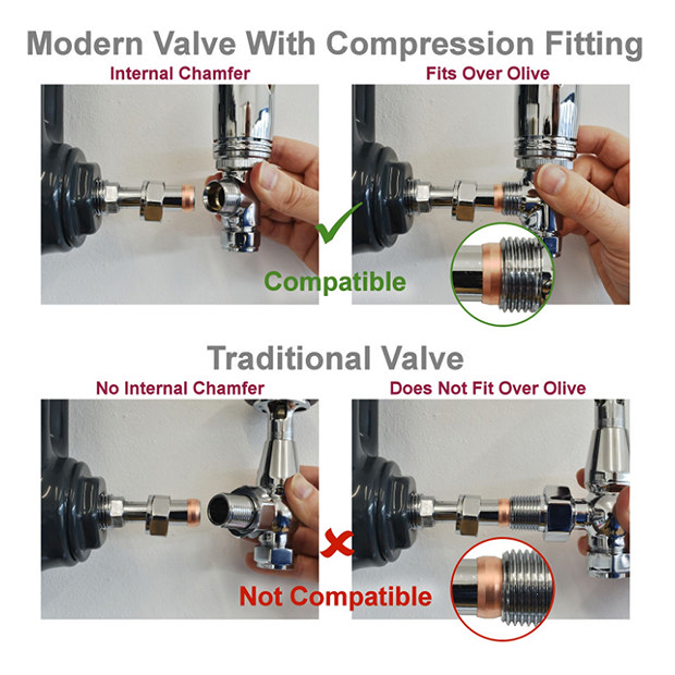 50mm Telescopic Thermostatic Radiator Valve Extension - Chrome  Profile Large Image