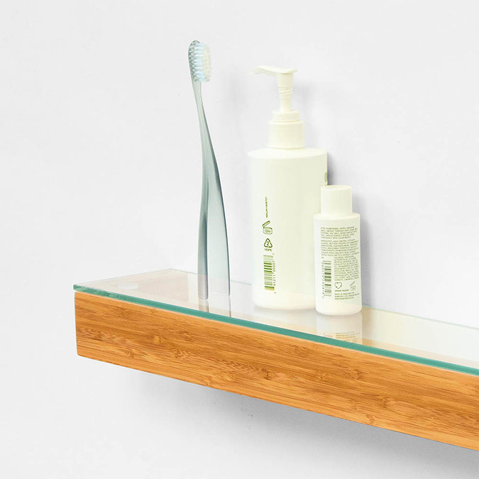 550mm Glass Shelf Bamboo  Feature Large Image