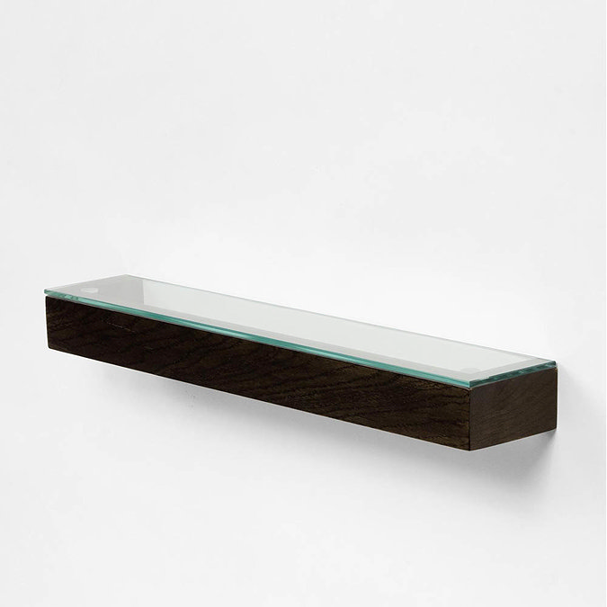 550mm Glass Shelf Dark Oak Feature Large Image