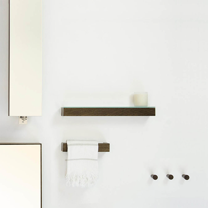 550mm Glass Shelf Dark Oak Standard Large Image