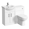 Alaska 1050mm Vanity Unit Cloakroom Suite (Gloss White - Depth 300mm) Large Image