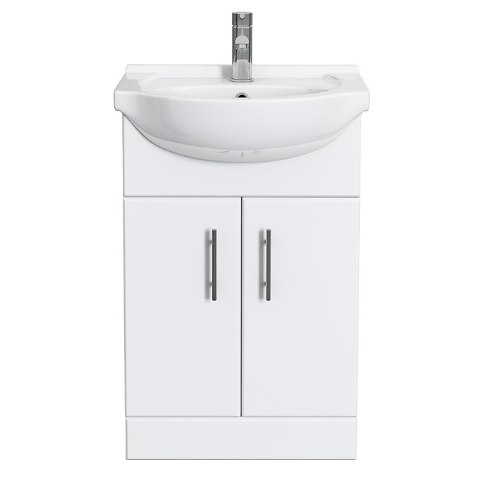 Alaska 550mm Vanity Unit (High Gloss White - Depth 300mm) Feature Large Image