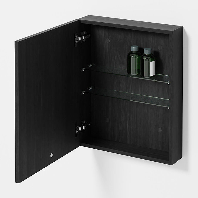 550mm Slimline Mirror Cabinet Dark Oak