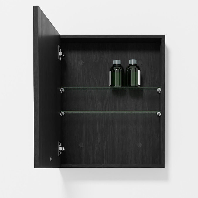 550mm Slimline Mirror Cabinet Dark Oak
