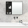 550mm Slimline Mirror Cabinet Dark Oak