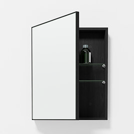 550mm Slimline Mirror Cabinet Dark Oak