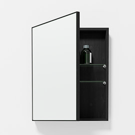 550mm Slimline Mirror Cabinet Dark Oak