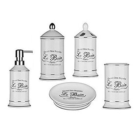 5 Piece Le Bain White Ceramic Bathroom Set Large Image