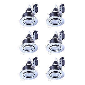 6 x Forum IP65 Chrome Adjustable Downlight