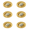6 x Revive IP65 Satin Brass Round Tiltable Bathroom Downlights Large Image