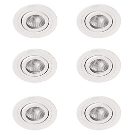 6 x Revive IP65 White Round Tiltable Bathroom Downlights
